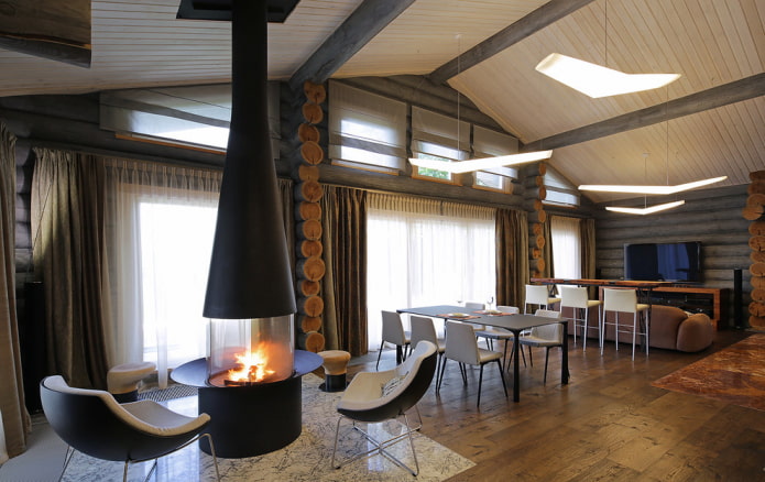 log house interior design