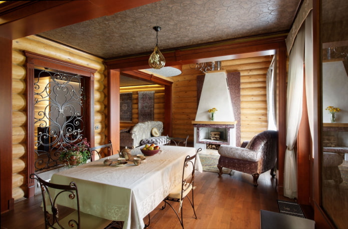 house interior with fireplace