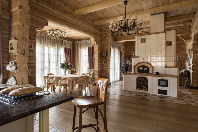 log house in Russian style 