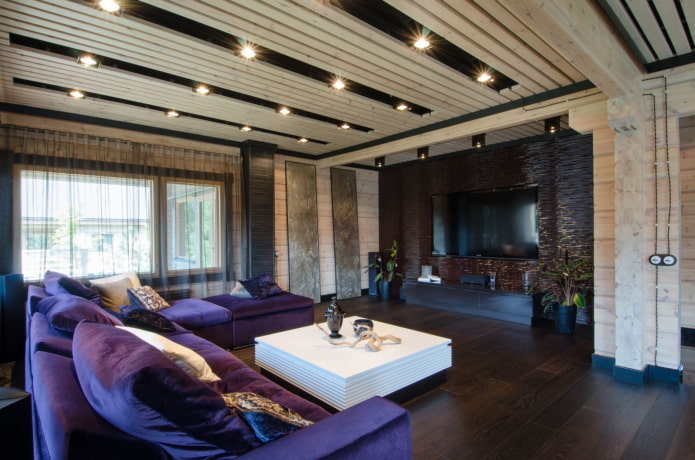 log house in high-tech style