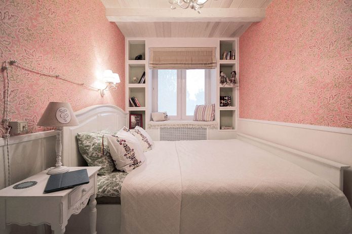 bedroom renovation in a two-room Khrushchev apartment in the Provence style