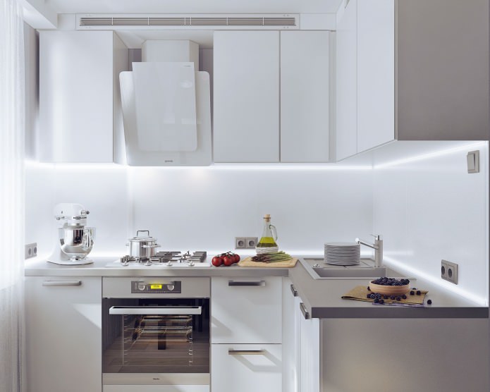 kitchen in a two-room apartment of 50 meters