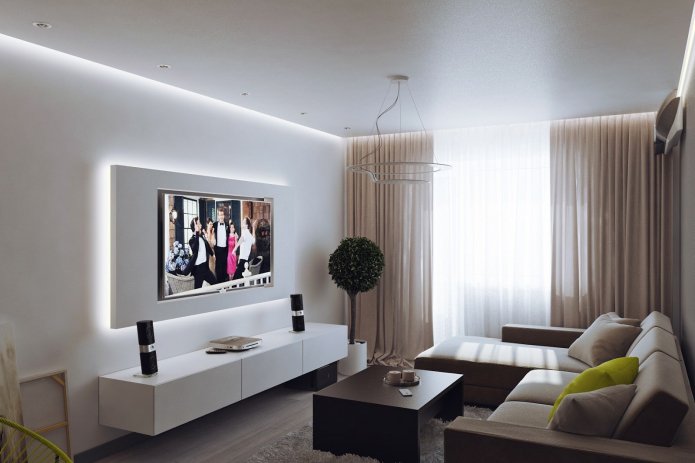 living room in a two-room apartment of 50 meters