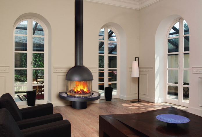 fireplace in the living room interior