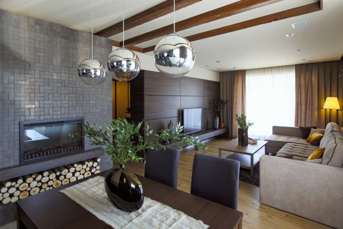 living room layout and zoning in the interior of the house