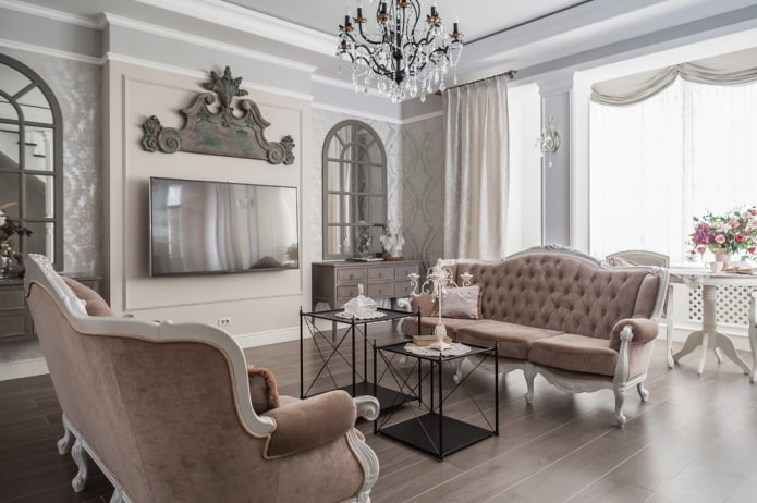 classic style living room in the interior of the house