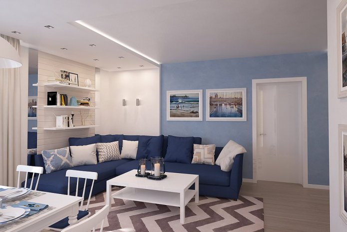 large sofa in a Scandinavian living room