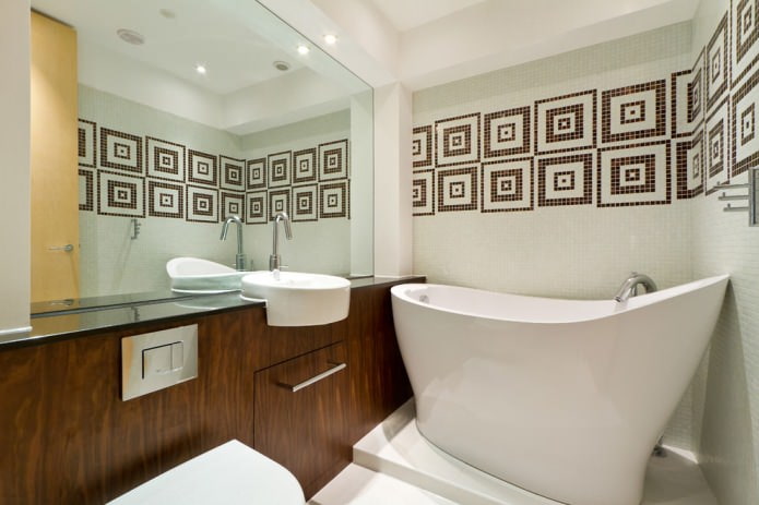 mirror wall in the bathroom