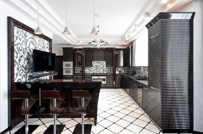bar counter in the kitchen interior