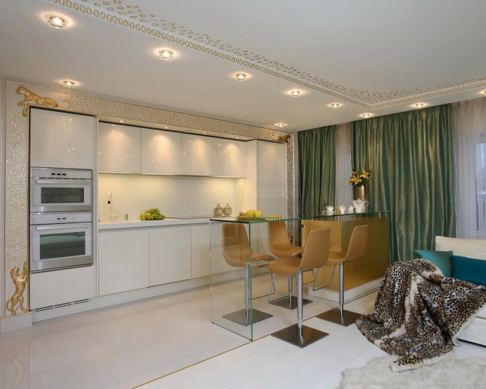 bar counter in the kitchen interior