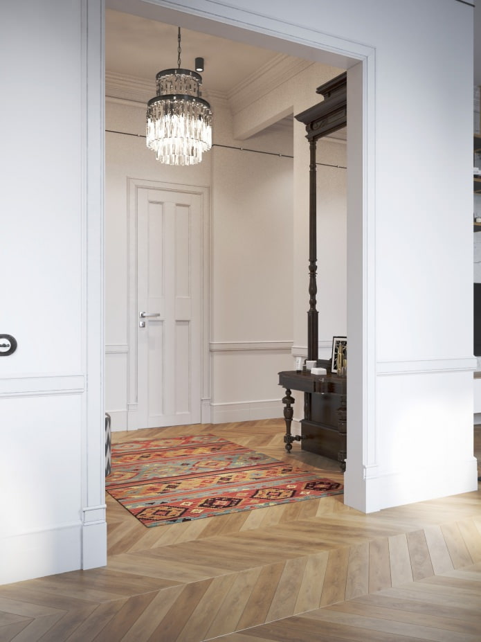 hallway in the design project of an apartment of 100 sq. m.