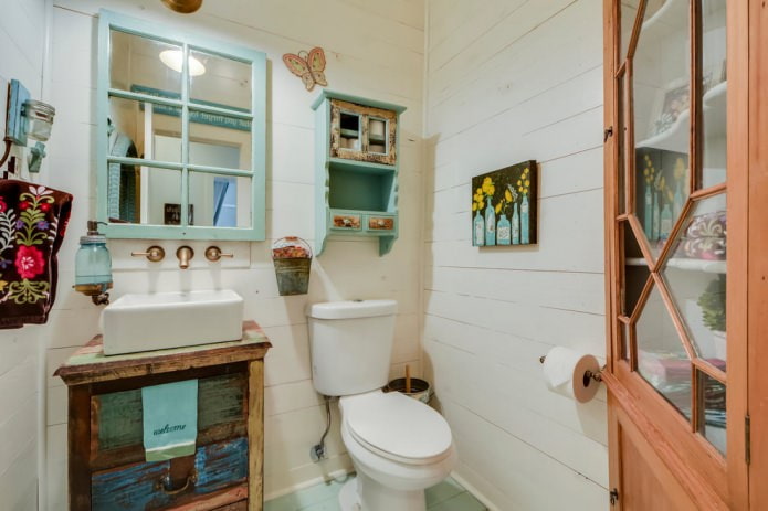 many cabinets in the toilet