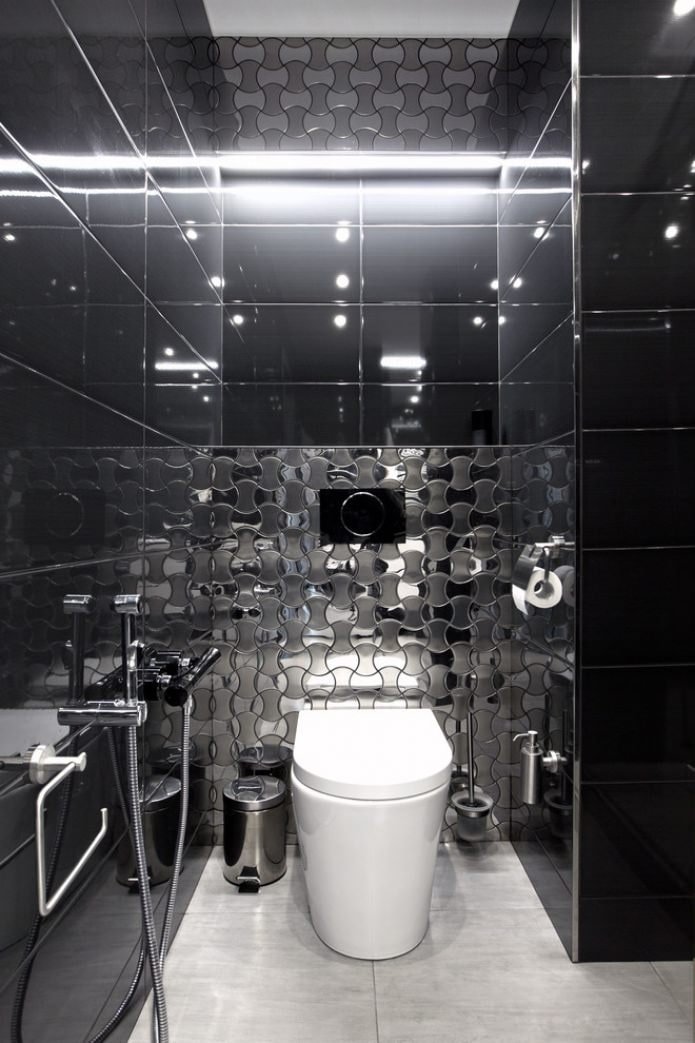 toilet in black tones