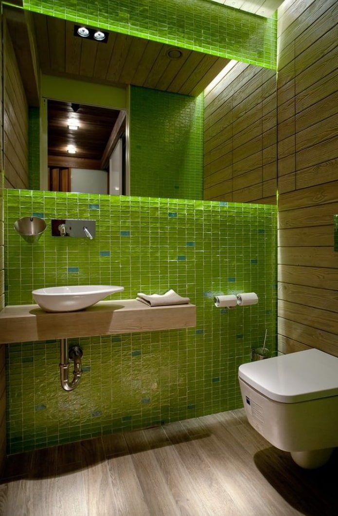 a mirror in the bathroom