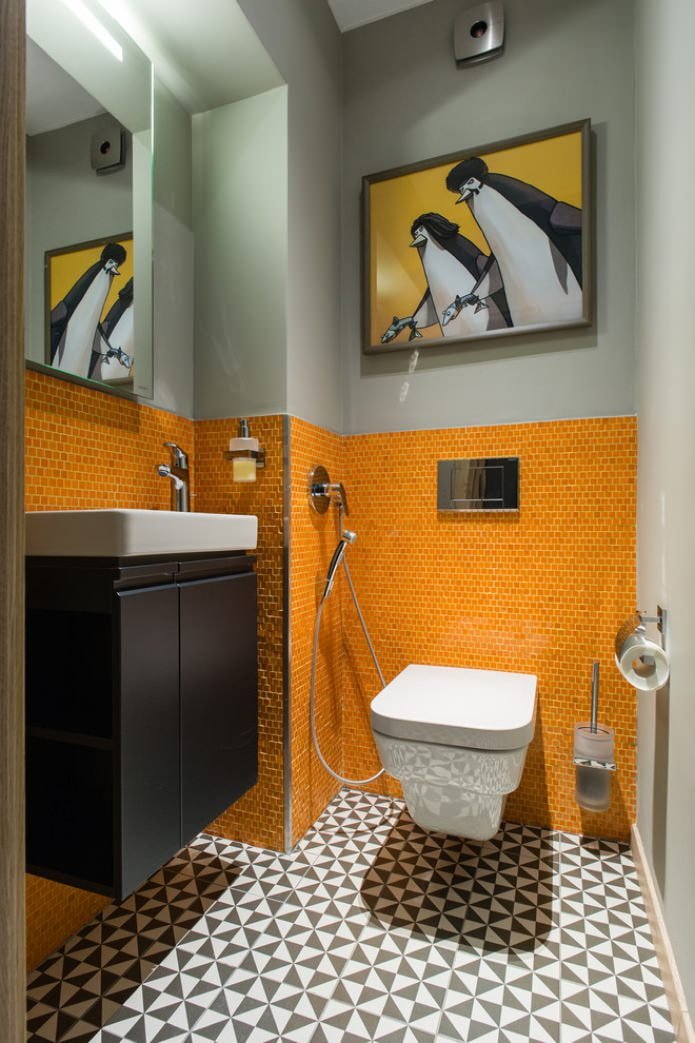 linoleum on the floor in the toilet interior