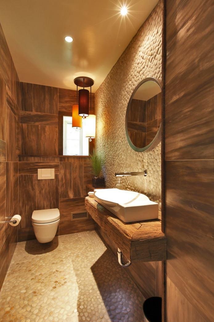 stretched fabric in the bathroom