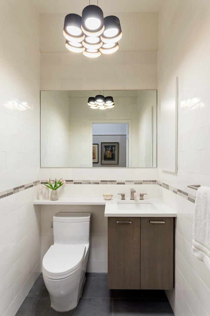 side cabinet in the toilet interior