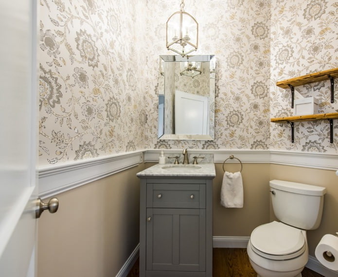 Wallpaper combined with painted walls