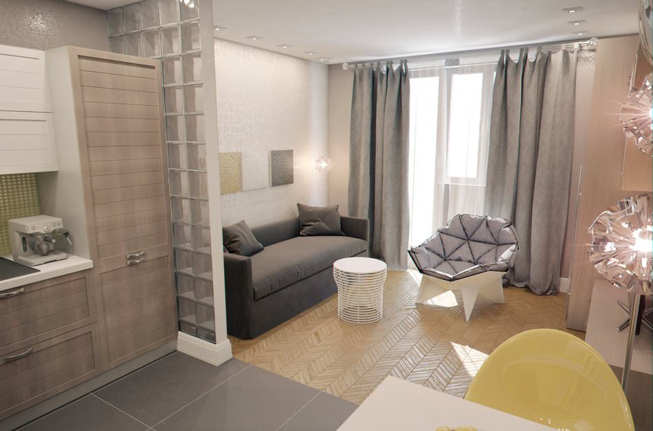 Design of a studio apartment of 28 sq. m.