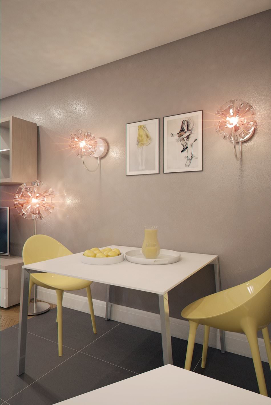 interior of a small studio apartment of 28 sq. m.