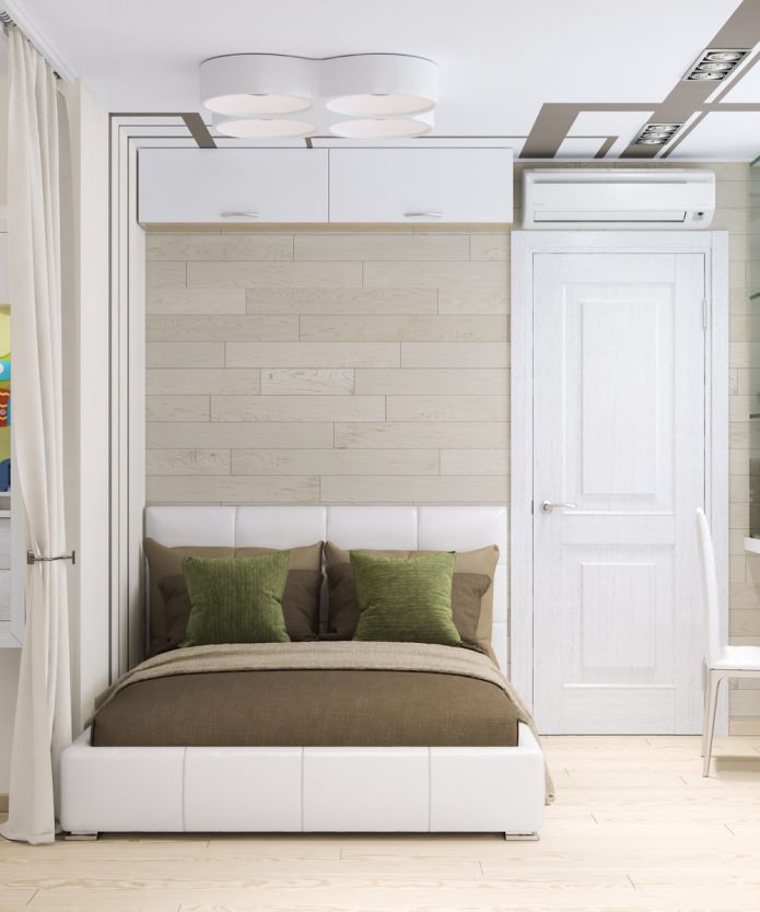 bedroom in a one-room apartment of 33 sq. m.
