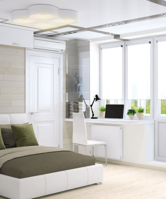 bedroom in a one-room apartment of 33 sq. m.