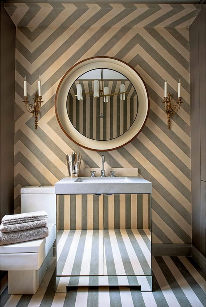 diagonal stripes on the walls