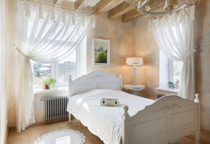 white curtains