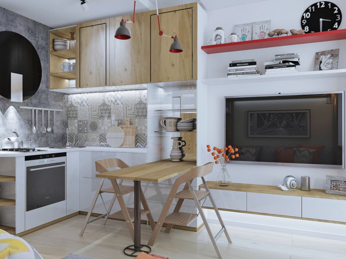 Design of a small studio apartment of 18 sq. m.