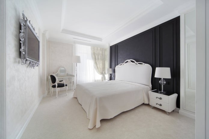 black and white bedroom interior design