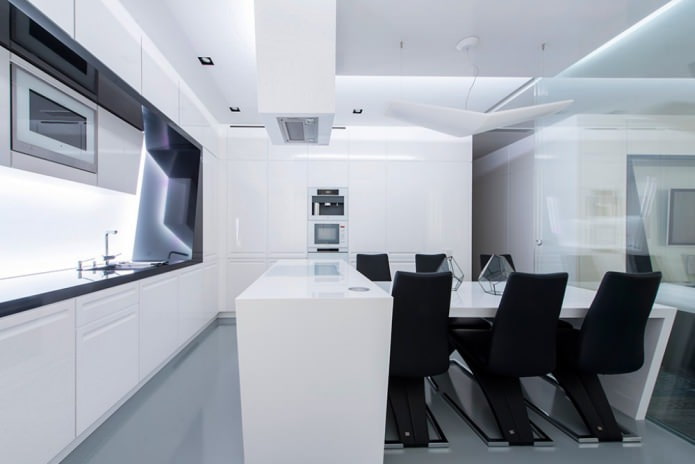 black and white kitchen interior design
