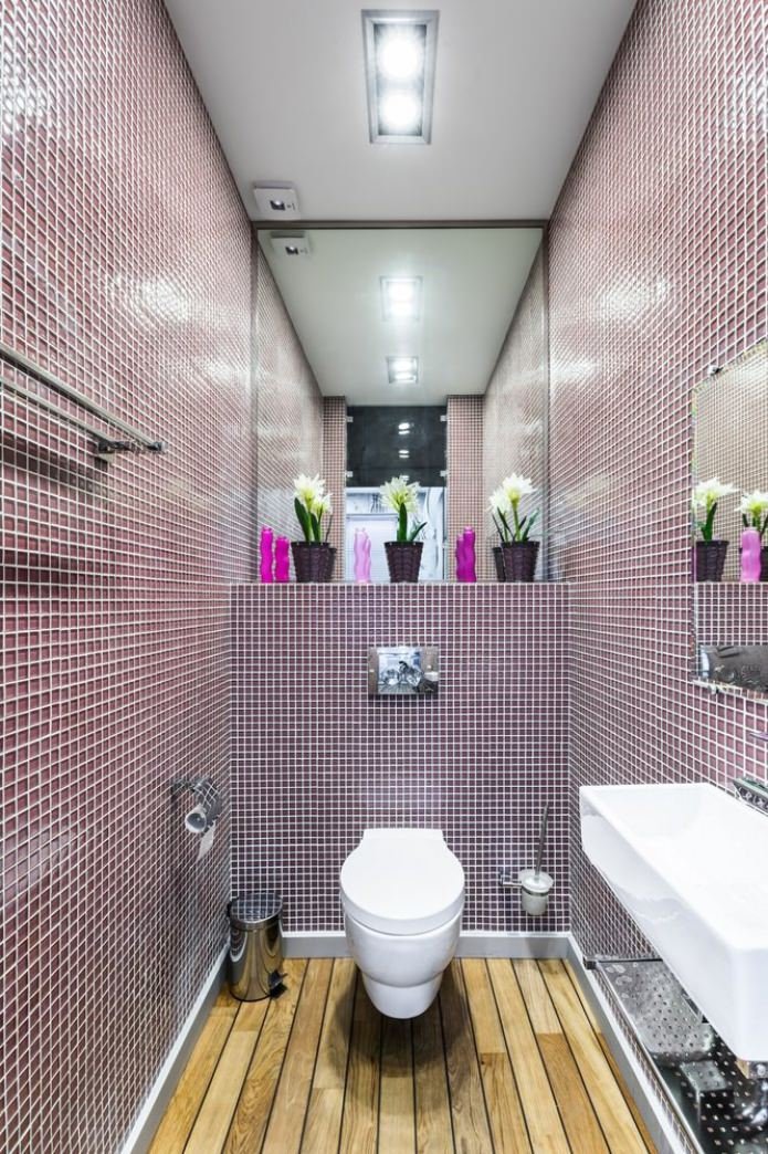 purple mosaic in the bathroom