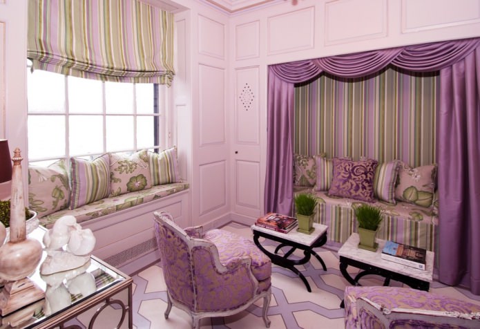 Green and purple in the interior