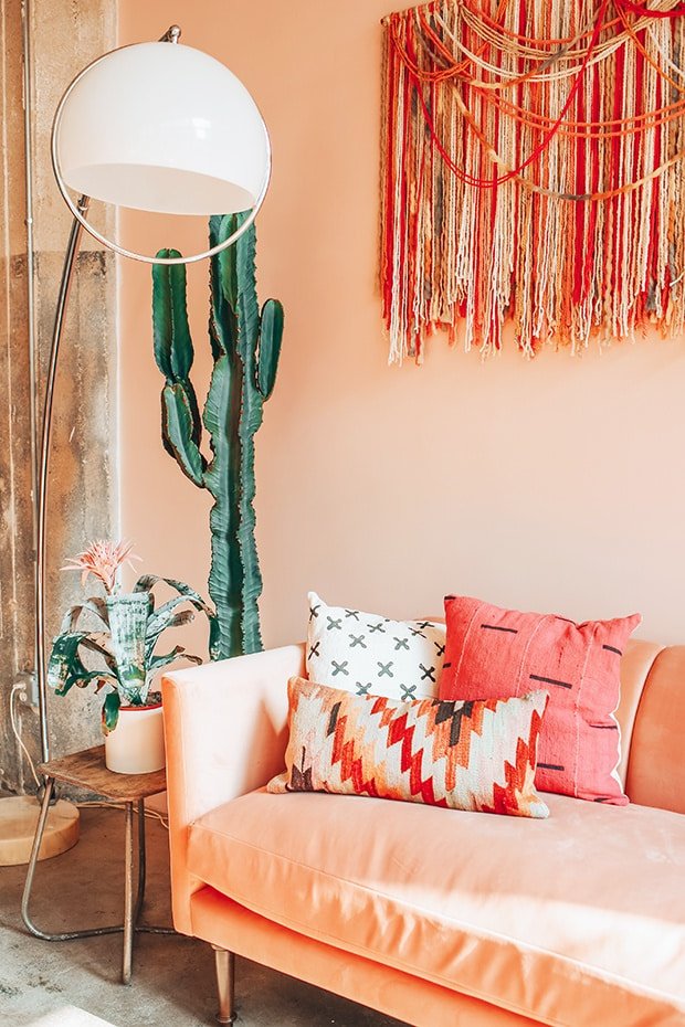 peach color in the interior
