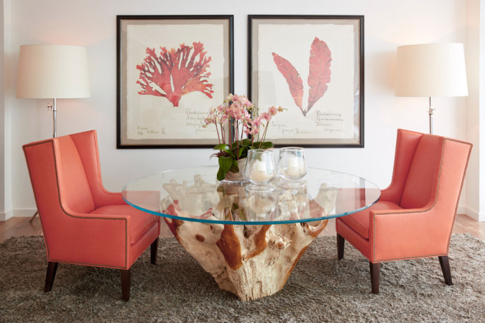 peach chairs