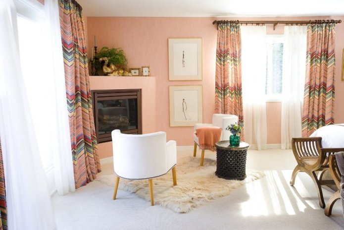 Light peach tones in the interior