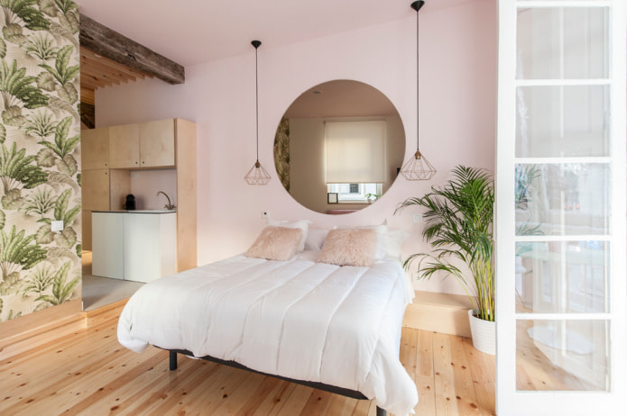 compact bedroom in a modern eco-style