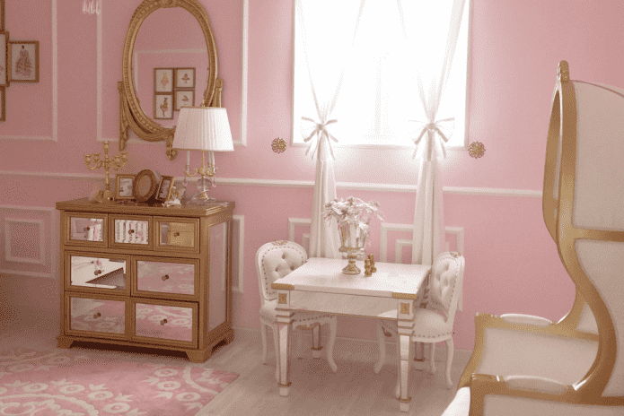 Pink and gold interior