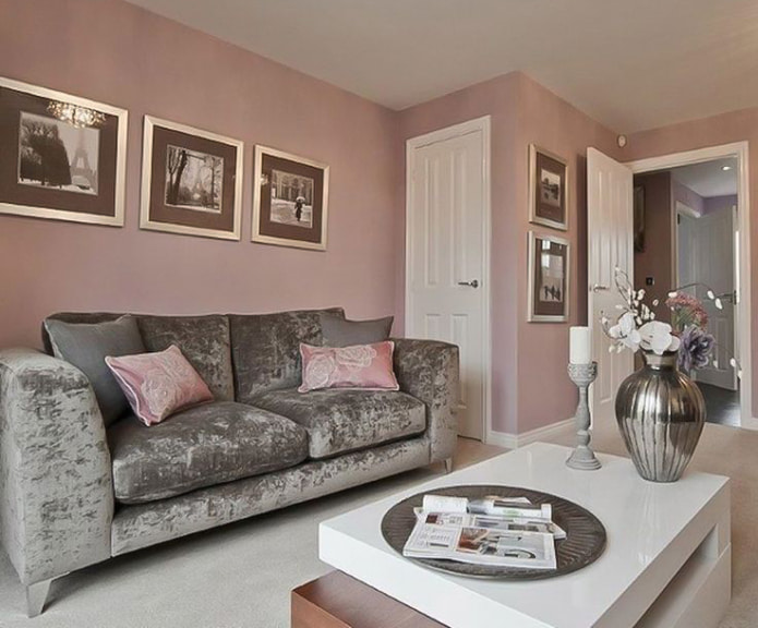 White, pink and gray interior