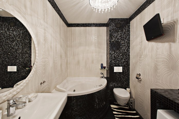 Design of a corner bath in a modern style