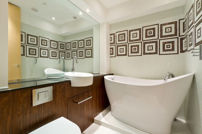 a freestanding bathtub in a modern style