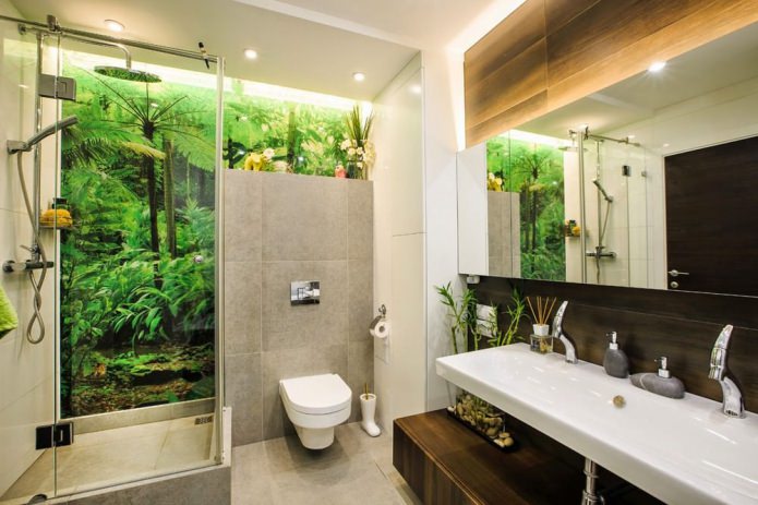 Eco-style in a modern bathroom interior