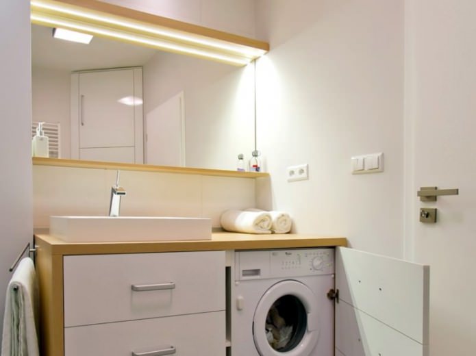 washing machine in a bathroom in a modern style