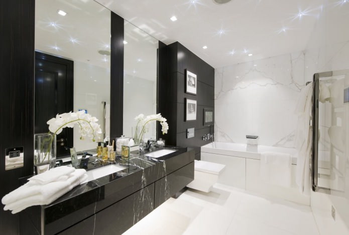 Bathroom interior in black and white