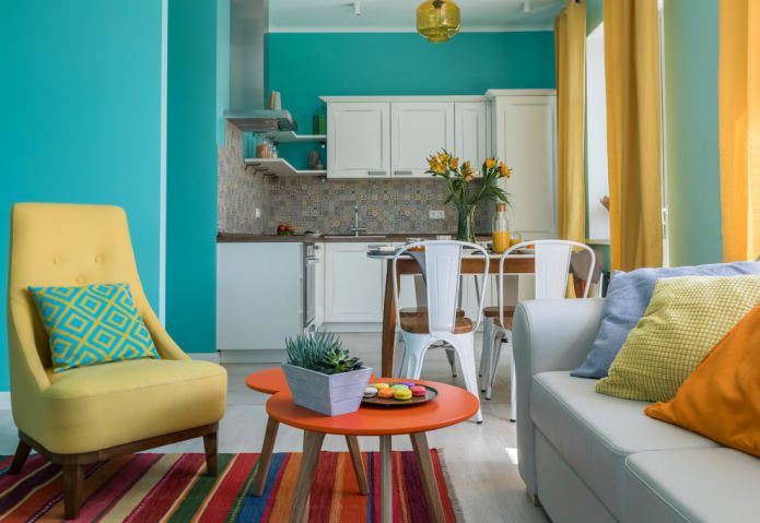 yellow-turquoise room