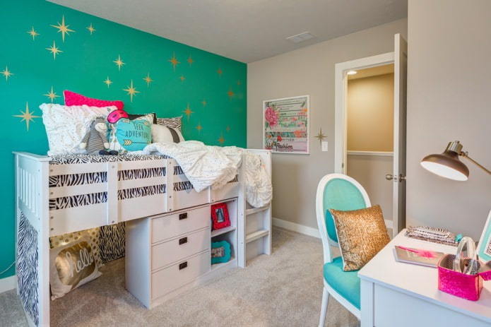 gray-turquoise nursery