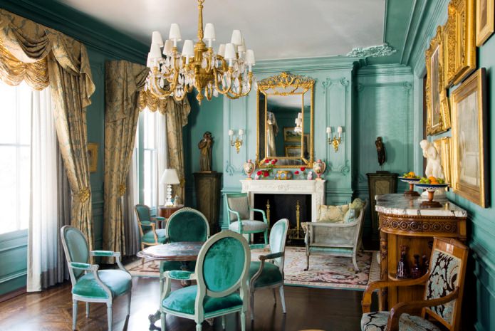 gold with turquoise in the interior