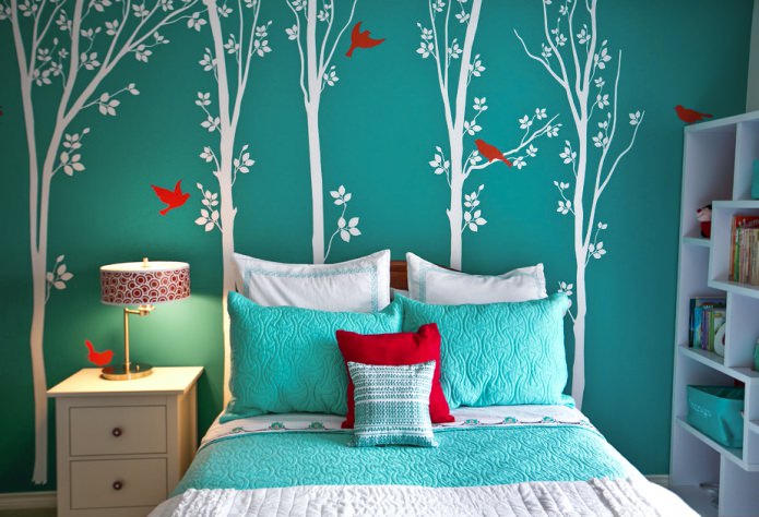 pillows in azure-turquoise tones
