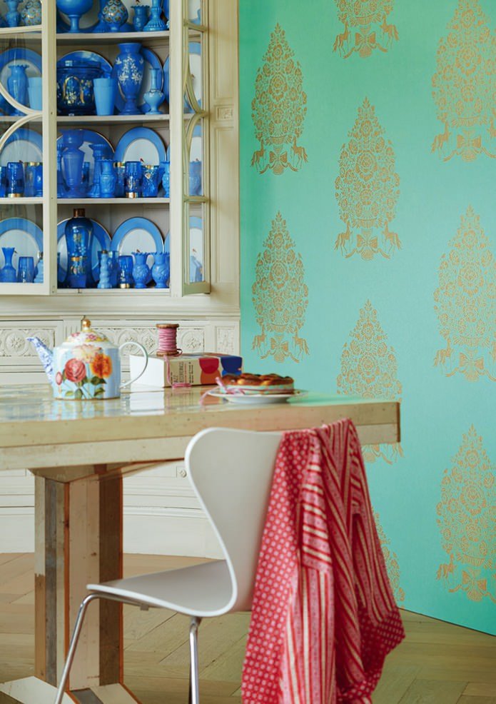 wallpaper in aquamarine tones