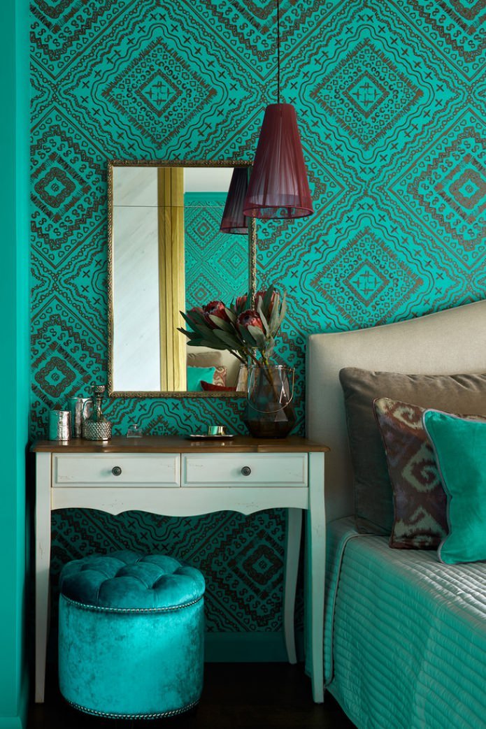 wallpaper in turquoise tones
